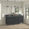 Lorelai 72" Double Vanity, Black Onyx w/ 3 CM Parisien Bleu Silestone Top w/FreePower Wireless Charger