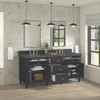 Lorelai 72" Double Vanity, Black Onyx w/ 3 CM Parisien Bleu Silestone Top w/FreePower Wireless Charger
