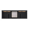 Lorelai 72" Double Vanity, Black Onyx w/ 3 CM Victorian Silver Silestone Top w/FreePower Wireless Charger