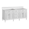 Lorelai 72" Double Vanity, Bright White w/ 3 CM Charcoal Soapstone Silestone Top