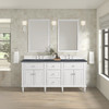 Lorelai 72" Double Vanity, Bright White w/ 3 CM Charcoal Soapstone Silestone Top
