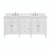 Lorelai 72" Double Vanity, Bright White w/ 3 CM Lime Delight Silestone Top