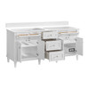 Lorelai 72" Double Vanity, Bright White w/ 3 CM Victorian Silver Silestone Top w/FreePower Wireless Charger