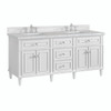 Lorelai 72" Double Vanity, Bright White w/ 3 CM Victorian Silver Silestone Top w/FreePower Wireless Charger