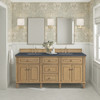 Lorelai 72" Double Vanity, Light Natural Oak w/ 3 CM Charcoal Soapstone Silestone Top