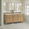 Lorelai 72" Double Vanity, Light Natural Oak w/ 3 CM Eternal Jasmine Pearl Silestone Top