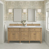 Lorelai 72" Double Vanity, Light Natural Oak w/ 3 CM Ethereal Noctis Silestone Top