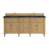 Lorelai 72" Double Vanity, Light Natural Oak, w/ 3 CM Phantome Eclos Top
