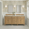 Lorelai 72" Double Vanity, Light Natural Oak, w/ 3 CM Tajnar Eclos Top