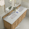 Lorelai 72" Double Vanity, Light Natural Oak w/ 3 CM Ethereal Noctis Silestone Top w/FreePower Wireless Charger