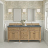 Lorelai 72" Double Vanity, Light Natural Oak w/ 3 CM Parisien Bleu Silestone Top w/FreePower Wireless Charger