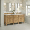 Lorelai 72" Double Vanity, Light Natural Oak, w/ 3 CM Tajnar Eclos Top w/FreePower Wireless Charger