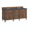 Lorelai 72"Double Vanity, Mid-Century Walnut w/ 3 CM Charcoal Soapstone Silestone Top