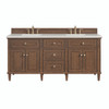 Lorelai 72"Double Vanity, Mid-Century Walnut w/ 3 CM Lime Delight Silestone Top