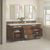 Lorelai 72"Double Vanity, Mid-Century Walnut w/ 3 CM Eternal Jasmine Pearl Silestone Top w/FreePower Wireless Charger
