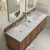 Lorelai 72"Double Vanity, Mid-Century Walnut w/ 3 CM Eternal Jasmine Pearl Silestone Top w/FreePower Wireless Charger