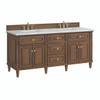 Lorelai 72"Double Vanity, Mid-Century Walnut w/ 3 CM Ethereal Noctis Silestone Top w/FreePower Wireless Charger
