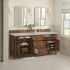Lorelai 72" Double Vanity, Mid-Century Walnut, w/ 3 CM Siberian Silestone Top w/FreePower Wireless Charger