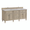 Lorelai 72" Double Vanity, Whitewashed Oak w/ 3 CM Eternal Jasmine Pearl Silestone Top w/FreePower Wireless Charger