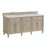 Lorelai 72" Double Vanity, Whitewashed Oak w/ 3 CM Ethereal Noctis Silestone Top w/FreePower Wireless Charger