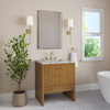 Hudson 30" Single Vanity, Honey Oak w/ 3 CM Carrara Marble Top