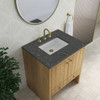 Hudson 30" Single Vanity, Light Natural Oak w/ 3 CM Parisien Bleu Silestone Top