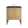 Hudson 30" Single Vanity, Light Natural Oak w/ 3 CM Phantome Eclos Top