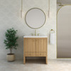 Hudson 30" Single Vanity, Light Natural Oak w/ 3 CM White Zeus Silestone Top