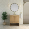 Hudson 30" Single Vanity, Light Natural Oak w/ 3 CM White Zeus Silestone Top