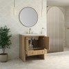 Hudson 30" Single Vanity, Light Natural Oak w/ 3 CM White Zeus Silestone Top