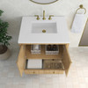 Hudson 30" Single Vanity, Light Natural Oak w/ 3 CM White Zeus Silestone Top