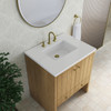 Hudson 30" Single Vanity, Light Natural Oak w/ 3 CM White Zeus Silestone Top