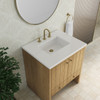 Hudson 30" Single Vanity, Light Natural Oak w/ 3 CM White Zeus Silestone Top