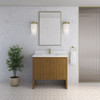 Hudson 36" Single Vanity, Honey Oak w/ Single Hole 3 CM White Zeus Silestone Top and Matching Backsplash