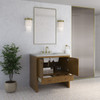 Hudson 36" Single Vanity, Honey Oak w/ 3 CM Eternal Jasmine Pearl Silestone Top