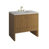 Hudson 36" Single Vanity, Honey Oak w/ 3 CM Eternal Jasmine Pearl Silestone Top