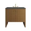 Hudson 36" Single Vanity, Honey Oak w/ 3 CM Parisien Bleu Silestone Top