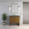 Hudson 36" Single Vanity, Honey Oak w/ 3 CM Parisien Bleu Silestone Top