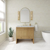 Hudson 36" Single Vanity, Light Natural Oak w/ 3 CM Carrara Marble Top