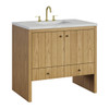 Hudson 36" Single Vanity, Light Natural Oak w/ 3 CM Ethereal Noctis Top