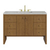 Hudson 48" Single Vanity, Honey Oak w/ 3 CM Eternal Jasmine Pearl Silestone Top