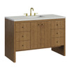 Hudson 48" Single Vanity, Honey Oak w/ 3 CM Lime Delight Silestone Top