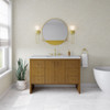 Hudson 48" Single Vanity, Honey Oak w/ 3 CM Ethereal Noctis Silestone Top w/FreePower Wireless Charger