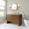 Hudson 48" Single Vanity, Honey Oak w/ 3 CM Victorian Silver Silestone Top w/FreePower Wireless Charger