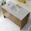 Hudson 48" Single Vanity, Honey Oak w/ 3 CM Victorian Silver Silestone Top w/FreePower Wireless Charger