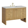 Hudson 48" Single Vanity, Light Natural Oak w/ 3 CM Ethereal Noctis Top