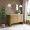Hudson 48" Single Vanity, Light Natural Oak, w/ 3 CM Tajnar Eclos Top