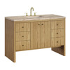 Hudson 48" Single Vanity, Light Natural Oak, w/ 3 CM Tajnar Eclos Top