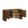 Hudson 60" Double Vanity, Honey Oak w/ 3 CM Charcoal Soapstone Silestone Top
