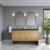 Hudson 60" Double Vanity, Light Natural Oak w/ 3 CM Charcoal Soapstone Top